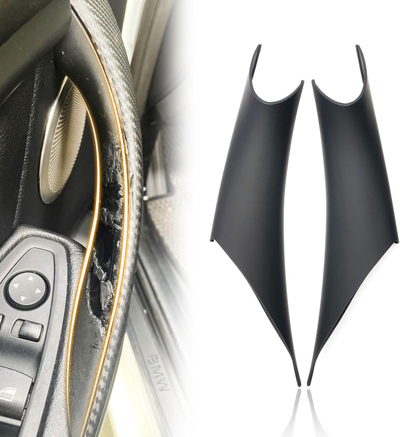 BJchiwu 2pcs Easy to install car Interior Door Pull Handle Grab Cover Fit for BMW 3 Series 320,328,330,335,F30,F31,F34,F80,M3 and 4 Series 418,420,428,435,F32,F36,F82,F83,M4 2012-2018 Left+Right Black - Image 1